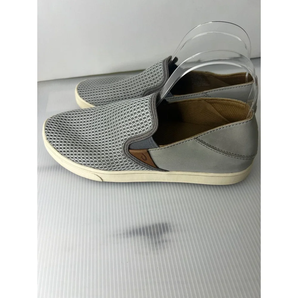 Olukai Womens Pehuea Mesh Slip On Sneakers Grey Casual Shoes Size 9